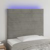vidaXL T&ecirc;te de lit &agrave; LED Gris clair 100x5x118/128 cm Velours