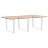 vidaXL Pieds de table &agrave; manger en forme de V, 3 pi&egrave;ces, blanc, 100 x (72-73,3) cm, acier