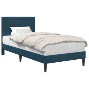 vidaXL Cadre de lit avec t&ecirc;te de lit Bleu 90 x 190 cm Velours