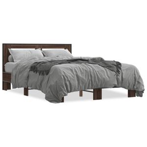 vidaXL Cadre de lit sans matelas ch&ecirc;ne marron 120x200 cm