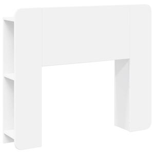 vidaXL Cabinet de T&ecirc;te de Lit avec stockage Blanc Bois d'ing&eacute;nierie