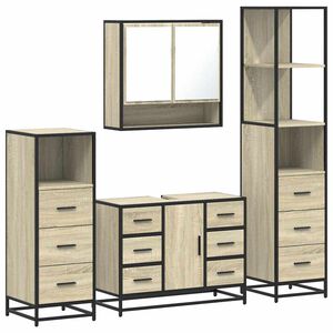 vidaXL Ensemble de meubles de salle de bain 4 pcs ch&ecirc;ne sonoma