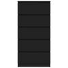 vidaXL Buffet à tiroirs Noir 60x35x121 cm Bois d'ingénierie