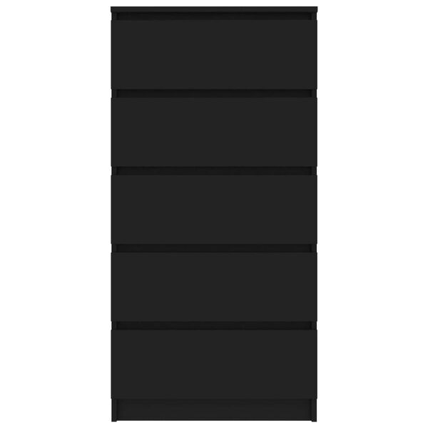 vidaXL Buffet à tiroirs Noir 60x35x121 cm Bois d'ingénierie