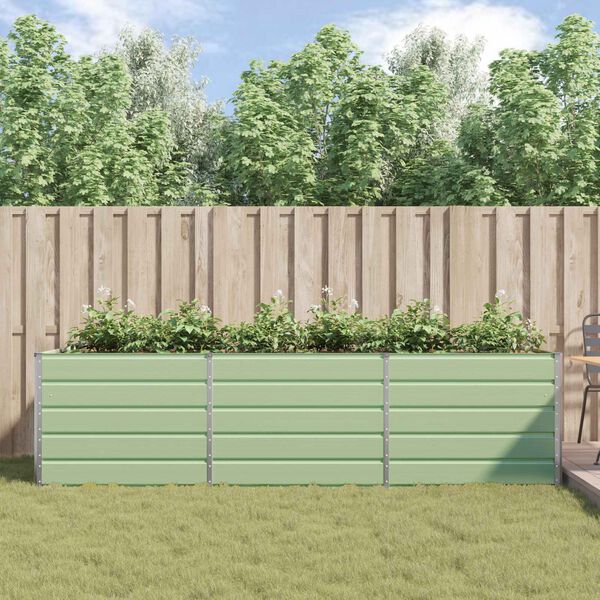 vidaXL Jardini&egrave;re Vert pastel 195 x 100 x 45 cm Acier galvanis&eacute;