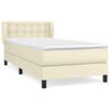 vidaXL Sommier &agrave; lattes de lit avec matelas Cr&egrave;me 90x200 cm Similicuir