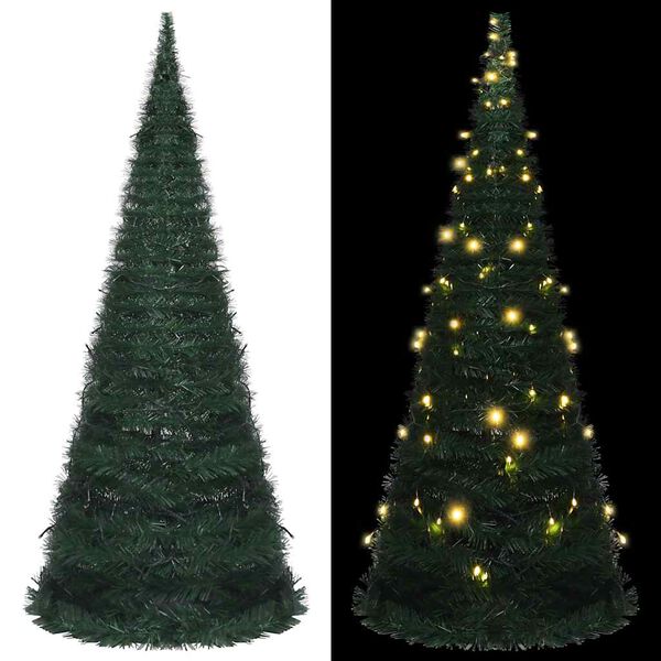 vidaXL Sapin de No&euml;l artificiel pr&eacute;-&eacute;clair&eacute; avec guirlandes vert 150cm