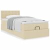 vidaXL Cadre de lit ottoman avec matelas crème 80x200 cm tissu