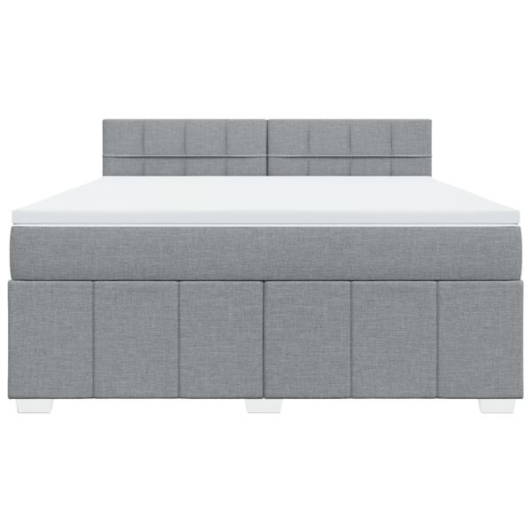 vidaXL Sommier &agrave; lattes de lit avec matelas Gris clair 180x200cm Tissu