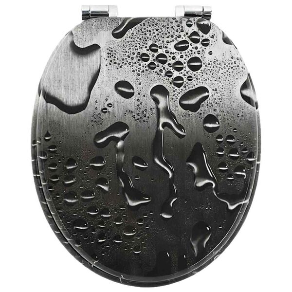 vidaXL Si&egrave;ge de toilette &agrave; fermeture douce Gris 44 x 38 cm Panneau MDF