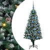 vidaXL Sapin de No&euml;l avec &eacute;clairage LED Vert et blanc 150 cm