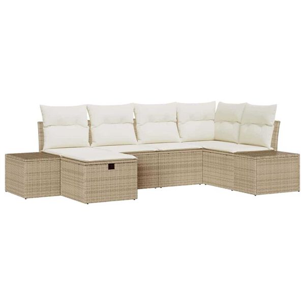 vidaXL Ensemble de canapé de jardin 6 pcs Beige 55 x 62 x 69 cm