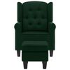 vidaXL Fauteuil avec repose-pied Vert fonc&eacute; Tissu