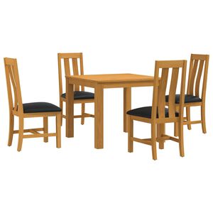 vidaXL Ensemble de salle &agrave; manger 5 pc Noir Bois de ch&ecirc;ne massif