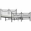vidaXL Cadre de lit métal sans matelas avec pied de lit noir 183x213cm