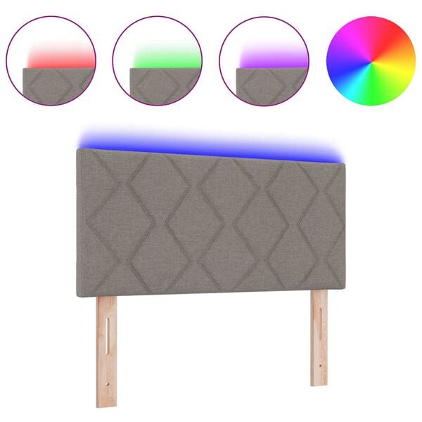 vidaXL Tête de lit avec des lumières à LED Gris clair 90 cm tissu