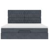VidaXL Cadre de lit ottoman avec matelas gris fonc&eacute; 160x200cm velours