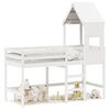 vidaXL Lit superpos&eacute; avec &eacute;chelle et toit sans matelas blanc 90x190 cm