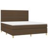 vidaXL Sommier &agrave; lattes de lit matelas et LED Marron fonc&eacute; 180x200 cm