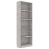 vidaXL Biblioth&egrave;que &agrave; 5 niveaux Gris b&eacute;ton 60x24x175cm Bois ing&eacute;nierie
