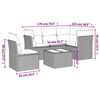 vidaXL Salon de jardin 6 pcs avec coussins gris r&eacute;sine tress&eacute;e