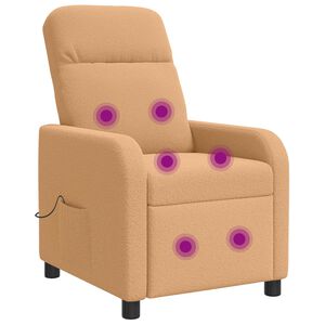 vidaXL Fauteuil de massage inclinable Beige Boucl&eacute;