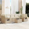 vidaXL Salon de jardin avec coussins 8 pcs beige r&eacute;sine tress&eacute;e