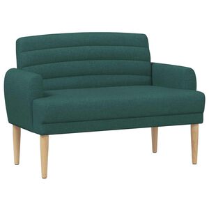 vidaXL Canap&eacute; love seat avec capitonnage en boutons Vert fonc&eacute; Tissu