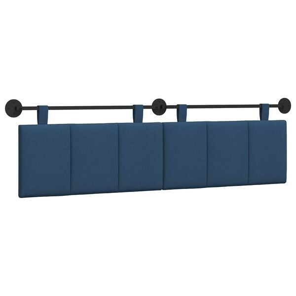 vidaXL T&ecirc;te de lit suspendue Montage mural Bleu 190 x 55 x 5 cm tissu