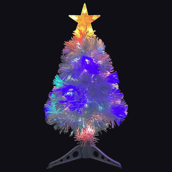 vidaXL Arbre de No&euml;l artificiel pr&eacute;-&eacute;clair&eacute; blanc 64 cm fibre optique