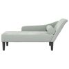 vidaXL Chaise longue avec coussins gris clair velours