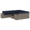 vidaXL Ensemble de canap&eacute; de jardin 11 pcs avec coussins gris r&eacute;sine tress&eacute;e