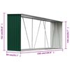 vidaXL Abri de stockage de bois Acier galvanis&eacute; 330x84x152 cm Vert