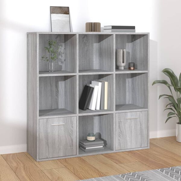 vidaXL Armoire &agrave; livres Sonoma gris 98x30x98 cm