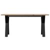 vidaXL Table basse cadre en Y 100x50x45 cm bois de pin massif et acier