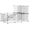 vidaXL Cage animaux de compagnie &agrave; 20 panneaux et porte Noir 105x70x70 cm