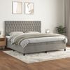 vidaXL Sommier &agrave; lattes de lit et matelas Gris clair 200x200cm Velours
