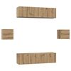 vidaXL Ensemble meuble TV 6 pc Ch&ecirc;ne artisanal Bois d'ing&eacute;nierie
