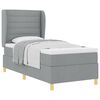 vidaXL Lit &agrave; ressorts avec matelas Gris clair 200 x 100 cm tissu