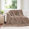 vidaXL Couvertures &agrave; jeter 6 pcs Camel 270 x 240 cm Toison
