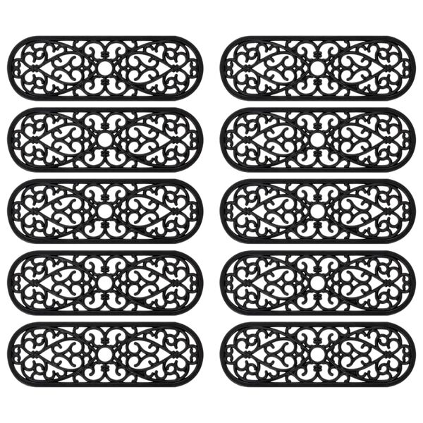 vidaXL Marches d'escalier 10 pcs 25x75 cm caoutchouc