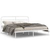 vidaXL Cadre de lit m&eacute;tal sans matelas et t&ecirc;te de lit blanc 193x203 cm