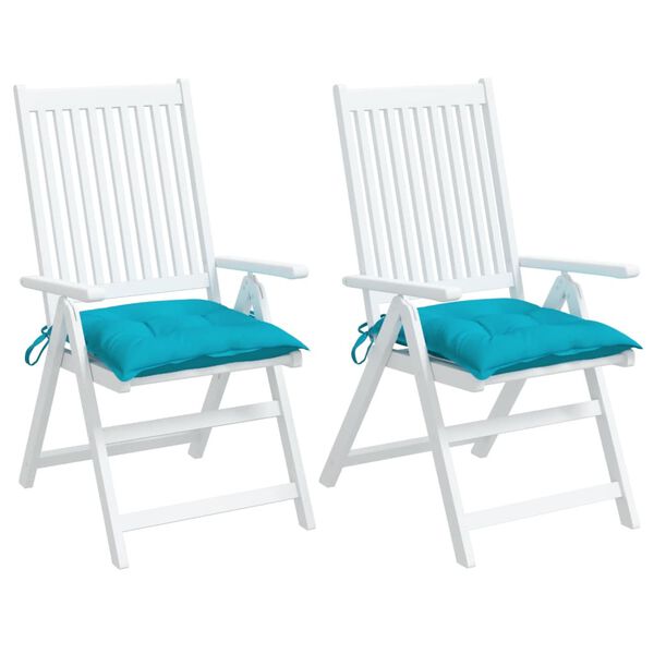 vidaXL Coussins de chaise lot de 2 turquoise 50x50x7 cm tissu oxford