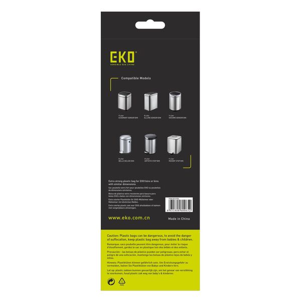 EKO Ensemble sacs poubelle B 7-9 L 24x25 pcs Blanc
