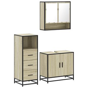 vidaXL Ensemble de meubles de salle de bain 3 pcs ch&ecirc;ne sonoma