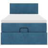 vidaXL Cadre de lit ottoman avec matelas bleu fonc&eacute; 90x190 cm velours