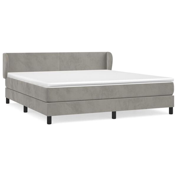 vidaXL Sommier &agrave; lattes de lit et matelas Gris clair 180x200cm Velours
