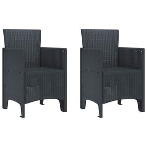 vidaXL Chaise de jardin 2 pcs Anthracite 53 x 49 x 85 cm Polypropyl&egrave;ne