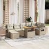vidaXL Salon de jardin avec coussins 8 pcs beige r&eacute;sine tress&eacute;e