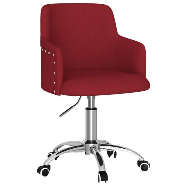 vidaXL Chaise pivotante de salle &agrave; manger Rouge bordeaux Tissu